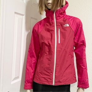 THE NORTH FACE Pink Red Dryvent Women’s Hooded Rain Jacket Size XS